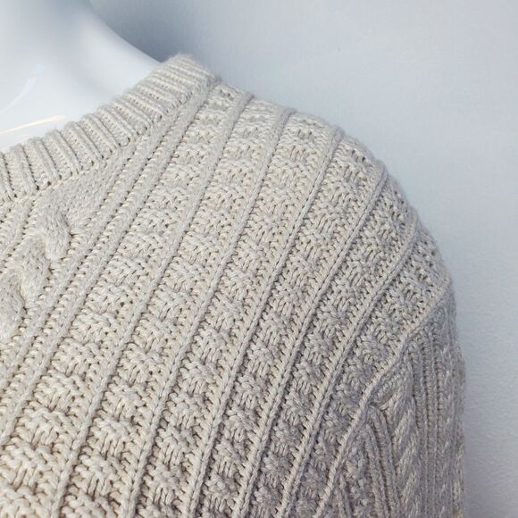 Men's J. Crew Cream Cableknit Fisherman Sweater - Picture 11 of 13